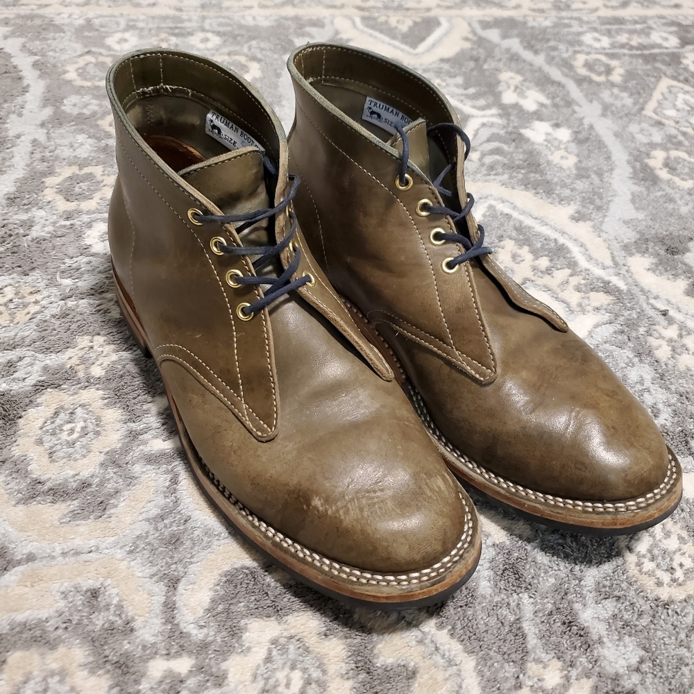 Mens Truman Boot Chukka Boots in Green Horse Rump